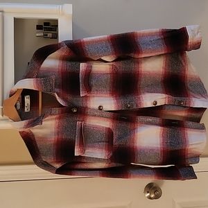 Boyfriend Fit Plaid Flannel Shirt